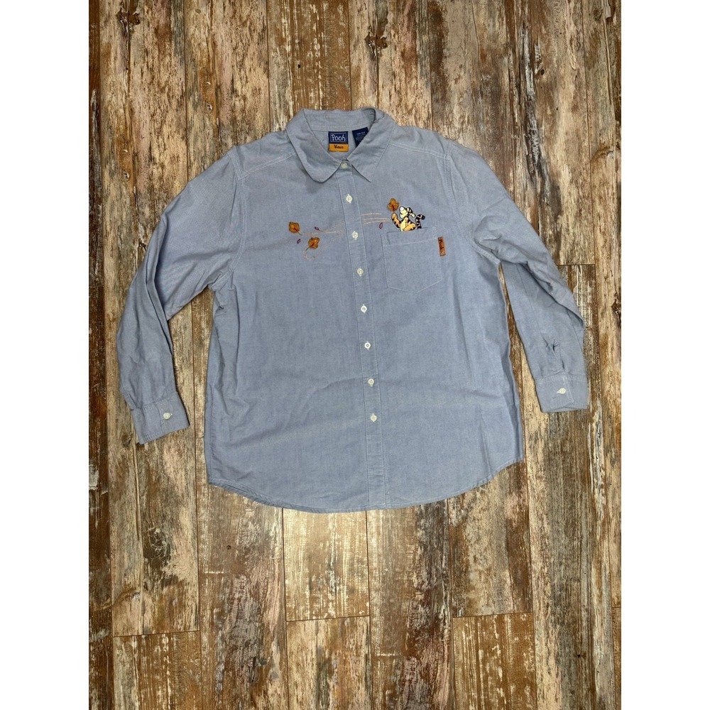 Vintage 90's Y2K Winnie The Pooh Tigger Button Up Shirt Women's Size 14/16